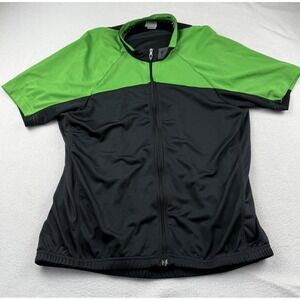 RBX Sport Semi Form Fit CYCLING JERSEY Full Zip SHIRT Green Black Men's XL